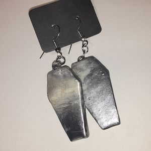 marble coffin earrings READ DESCRIPTION